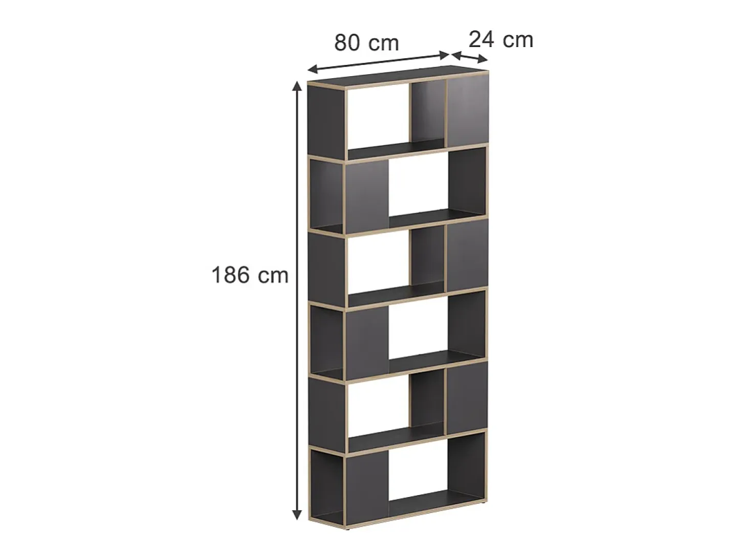 Separador de ambientes antracita/roble 80x24x186 eneos