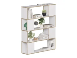 Separador de ambientes blanco/roble 100x24x124.5 eneos