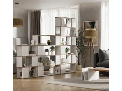 Separador de ambientes blanco/roble 100x24x124.5 eneos
