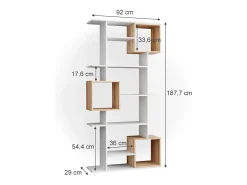 Separador de ambientes blanco/sonoma 92x29x187.7 cube