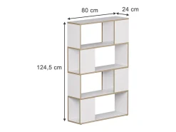 Separador de ambientes blanco/roble 80x24x124.5 eneos