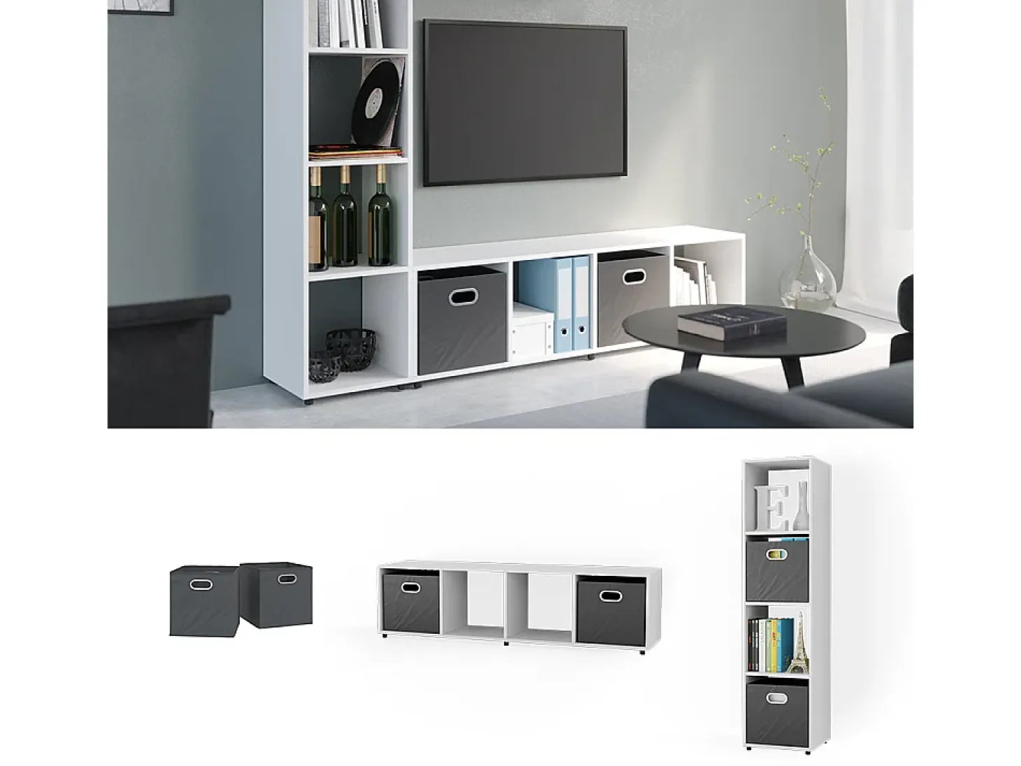 Separador de ambientes blanco 142.5x33x36.2 ludus