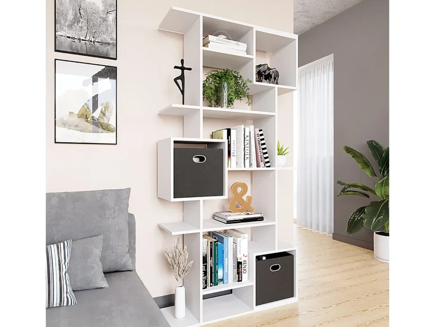 Separador de ambientes blanco 92x29x187.7 cube