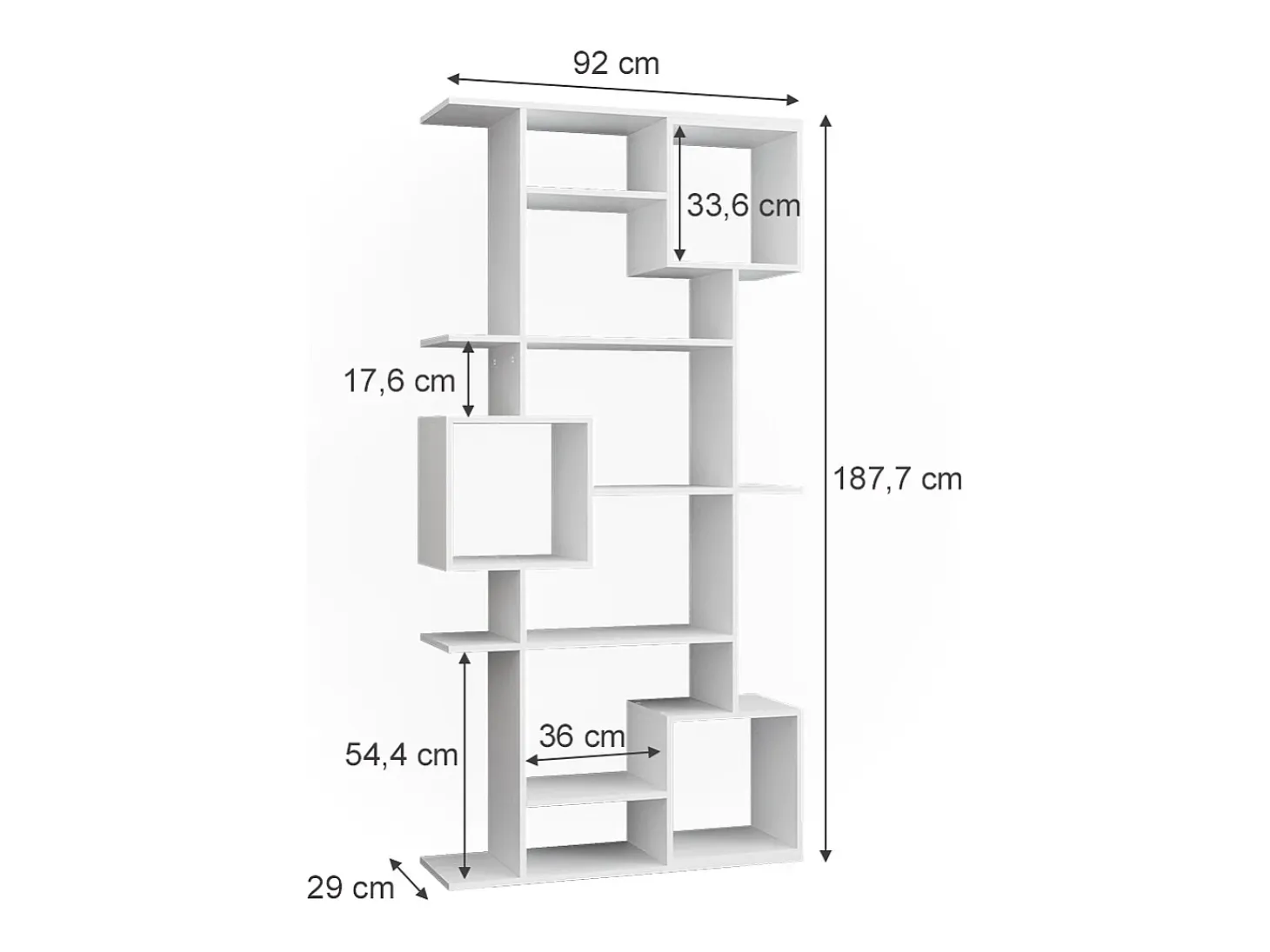 Separador de ambientes blanco 92x29x187.7 cube