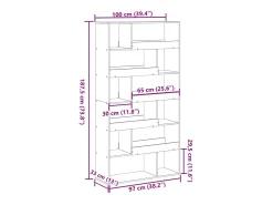 Separador de ambientes madera gris hormigón 100x33x187,5 cm