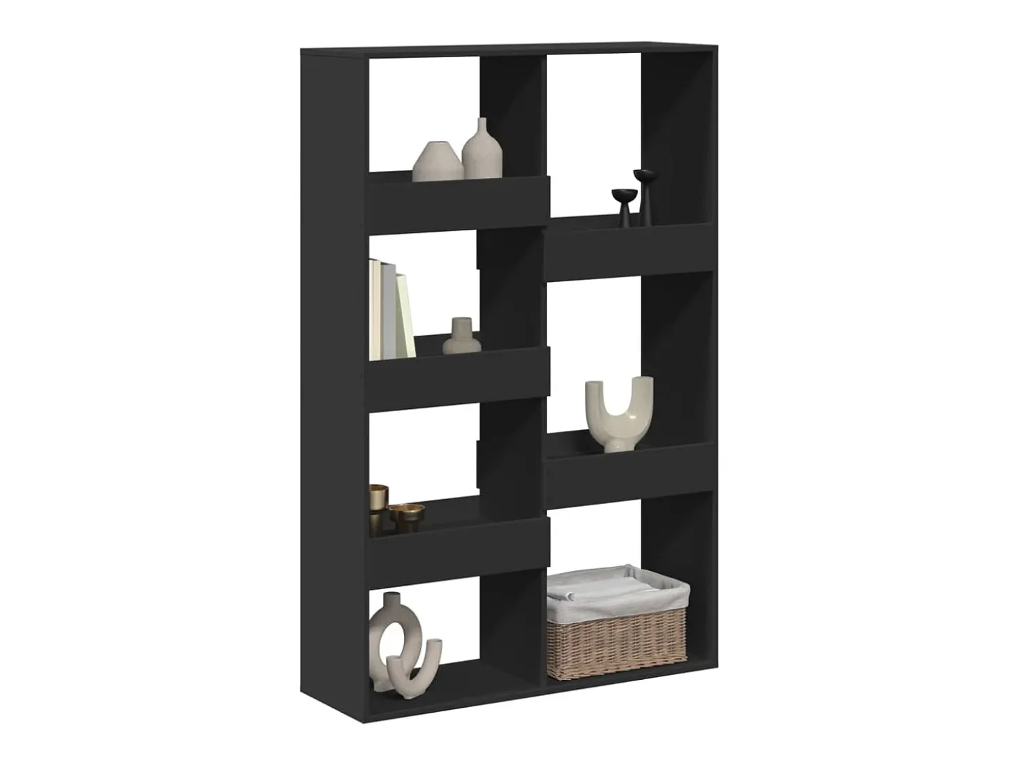 Separador de ambientes madera ingeniería negro 100x33x155,5 cm