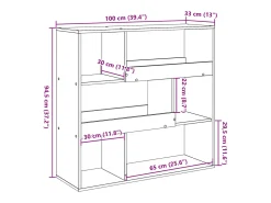 Separador de ambientes madera gris hormigón 100x33x94,5 cm