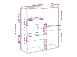 Separador de ambientes madera gris hormigón 100x33x115 cm