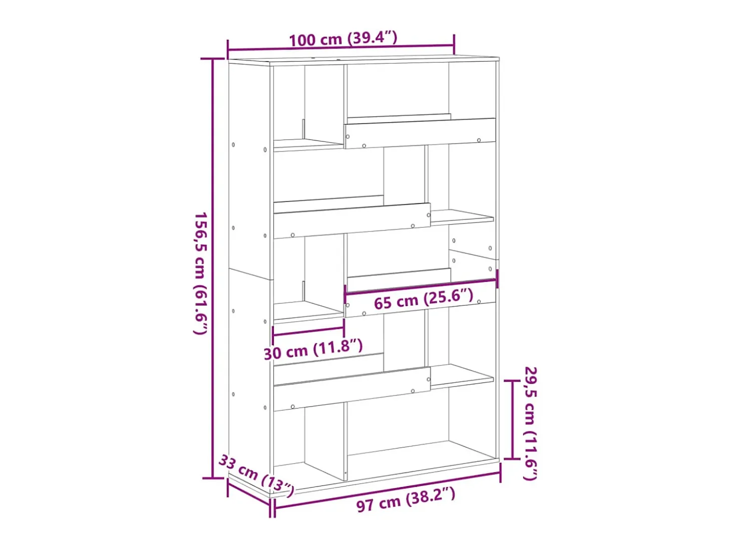 Separador de ambientes madera gris Sonoma 100x33x156,5 cm