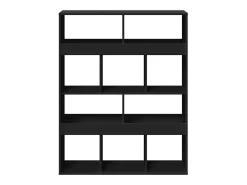 Separador de ambientes madera ingeniería negro 100x33x125,5 cm