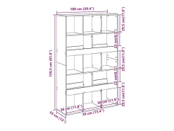 Separador de ambientes madera ingeniería blanco 100x33x156,5 cm