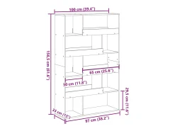 Separador de ambientes madera ingeniería negro 100x33x156,5 cm