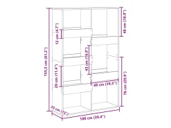 Separador de ambientes madera envejecida 100x33x155,5 cm