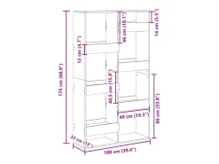Separador de ambientes madera gris Sonoma 100x33x175 cm