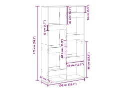 Separador de ambientes madera ingeniería blanco 100x33x175 cm