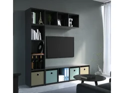 Separador de ambientes negro 142.5x33x36.2 ludus