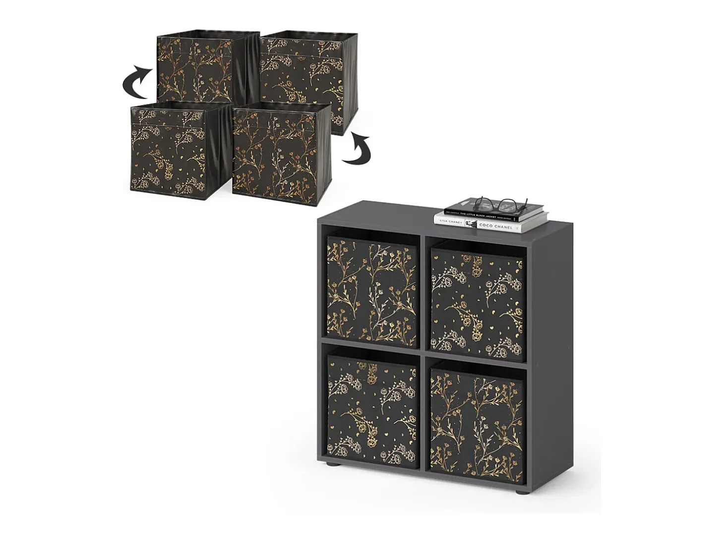 Separador de ambientes negro 72.6x29x72 tetra
