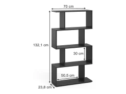 Separador de ambientes negro 70x23.8x132.1 levio