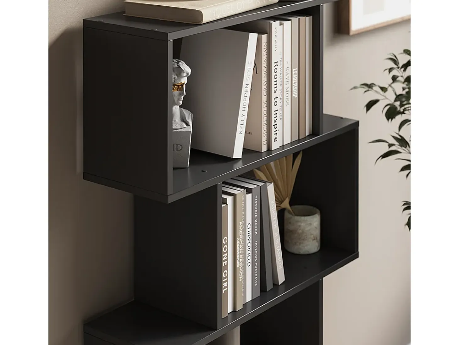 Separador de ambientes negro 70x23.8x132.1 levio
