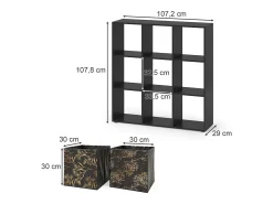 Separador de ambientes negro 104x29x108 nove