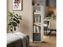 Separador de ambientes roble blanco/dorado 36.8x33.8x144.9 ludus