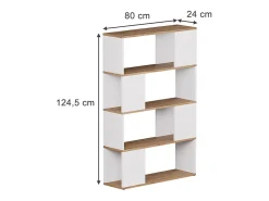 Separador de ambientes roble blanco/dorado 80x24x124.5 eneos