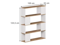 Separador de ambientes roble blanco/dorado 100x24x124.5 eneos