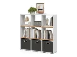 Separador de ambientes roble blanco/dorado 107.2x29x107.8 nove