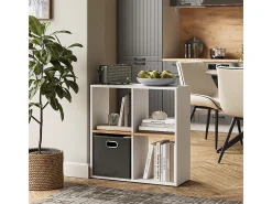 Separador de ambientes roble blanco/dorado 72x29x72.6 tetra