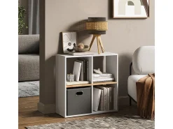Separador de ambientes roble blanco/dorado 72x29x72.6 tetra