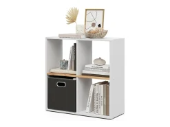 Separador de ambientes roble blanco/dorado 72x29x72.6 tetra