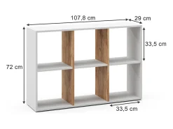 Separador de ambientes roble blanco/dorado 72x29x107.8 karree