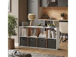 Separador de ambientes roble blanco/dorado 143x29x72 scutum