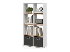 Separador de ambientes roble blanco/dorado 143x29x72 scutum