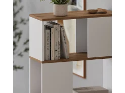 Separador de ambientes roble blanco/dorado 60x24x124.5 eneos
