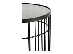 Set 2 mesas auxiliares metal con cristal