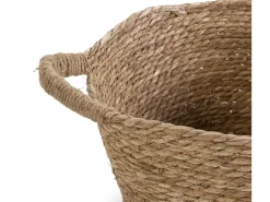 Set de 3 cestas Icia de fibra natural con asas