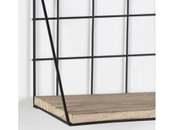 Set de 3 estantes de pared Amede metal negro