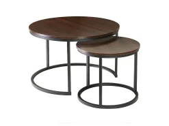Set de 2 mesas auxiliares redondas - L70 cm
