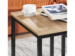 Set de 2 Mesas Auxiliares Mesa Nido de Salón Mesitas de Madera y Metal FBT42-N SoBuy ES