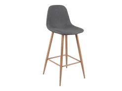 Set de 2 sillas de bar 72,5 cm en tejido gris - Fredrik