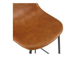 Set de 2 sillas de bar 75 cm en cuero sintético camel - Henrik