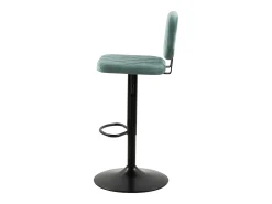 Set de 2 sillas de bar ajustables 60/81 cm en terciopelo verde agua - Viktor