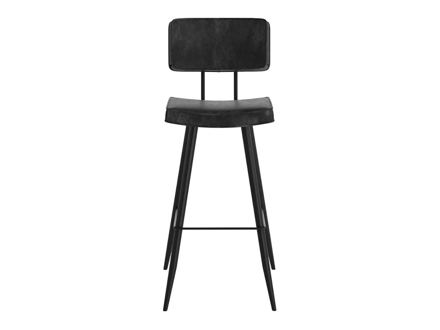 Set de 2 sillas de bar de cuero sintético gris/negro 76 cm - Texas