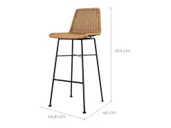 Set de 2 sillas de bar de resina tejida marrón 76 cm - Mandya