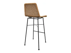 Set de 2 sillas de bar de resina tejida marrón 76 cm - Mandya
