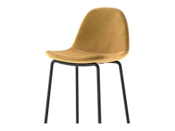 Set de 2 sillas de bar de terciopelo amarillo 75 cm - Henrik