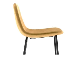 Set de 2 sillas de bar de terciopelo amarillo 75 cm - Henrik