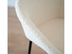 Set de 2 sillas de bar efecto bouclé blanco 75 cm - Marquise