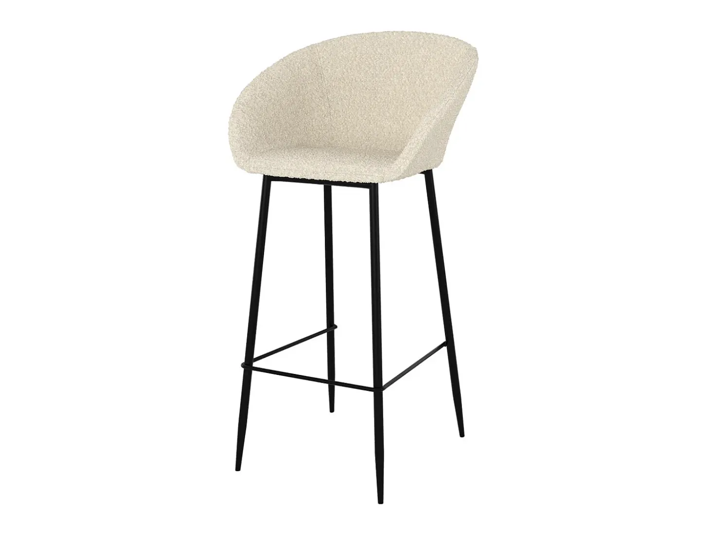 Set de 2 sillas de bar efecto bouclé blanco 75 cm - Marquise
